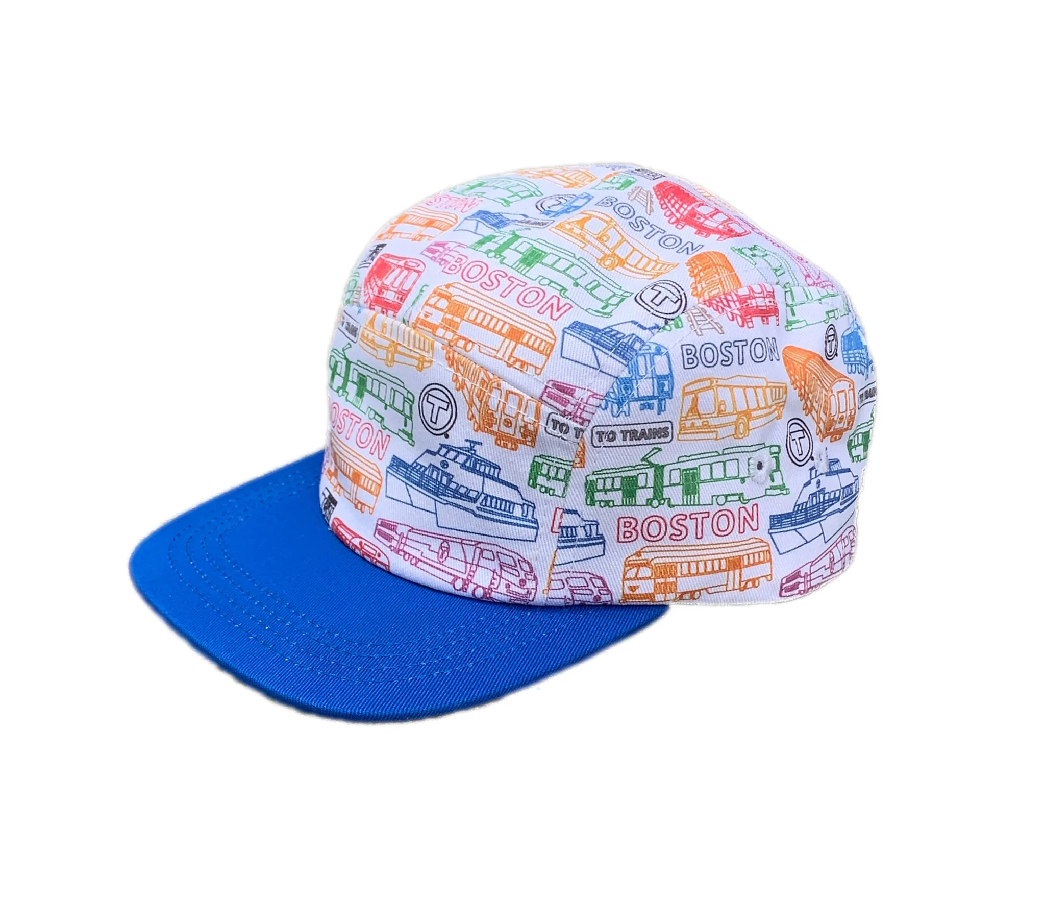 Sidetrack Sidetrack Toddler MBTA Vehicles Print 5-Panel Hat