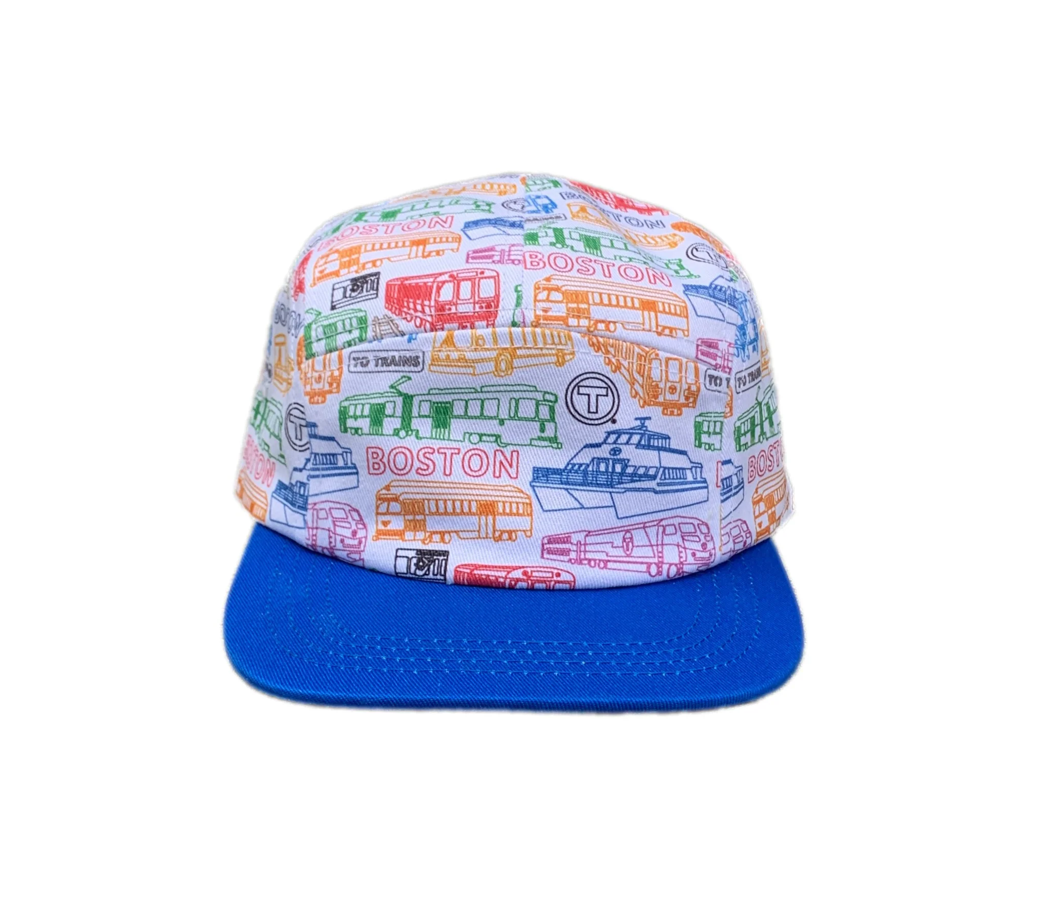 Sidetrack Sidetrack Toddler MBTA Vehicles Print 5-Panel Hat