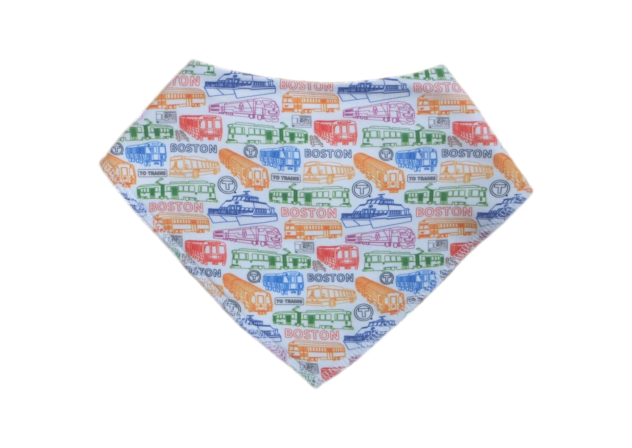 Sidetrack Sidetrack Boston MBTA Vehicles Bandana Bib