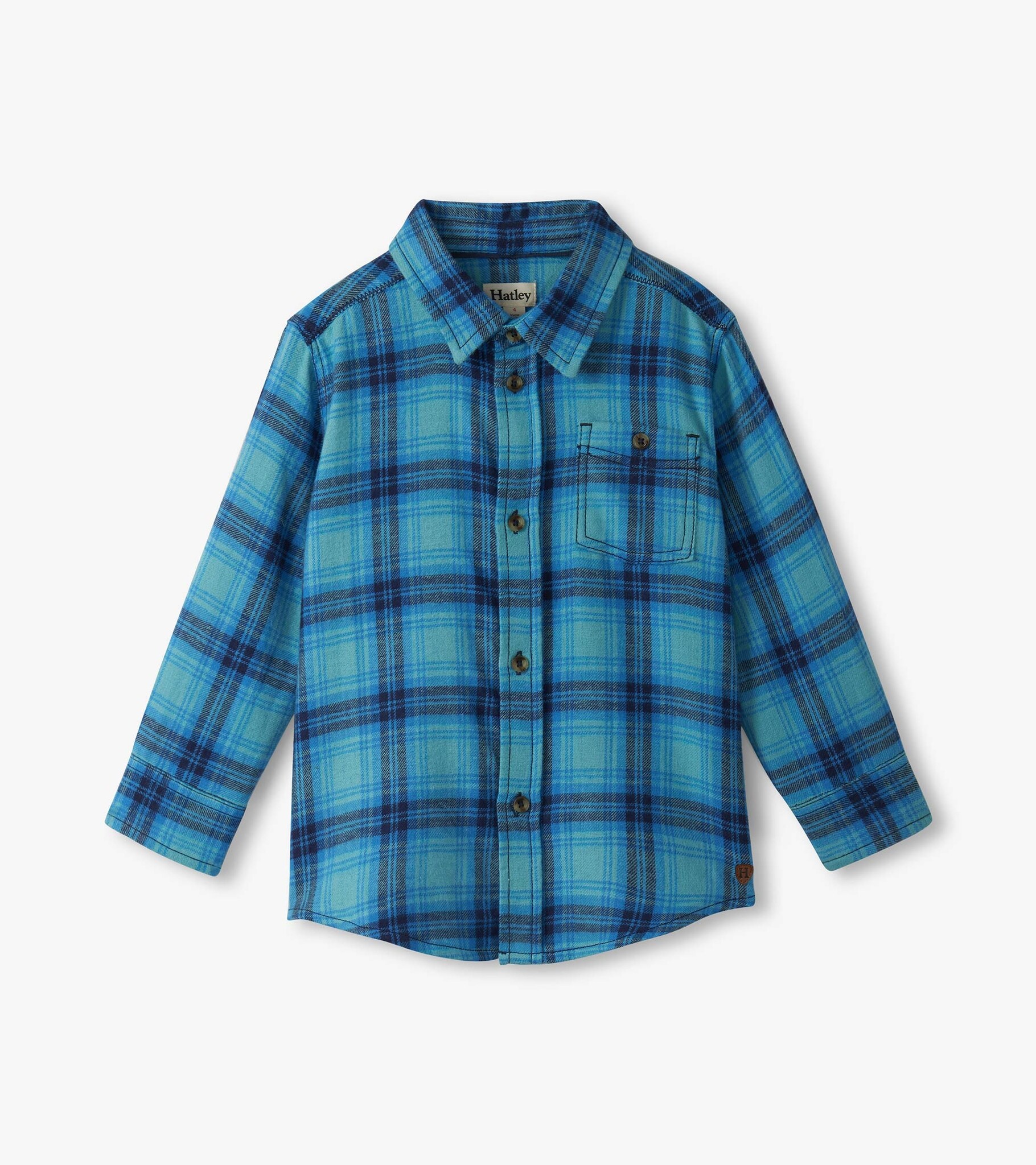 Hatley Hatley Blue Stone Plaid Button Down Shirt