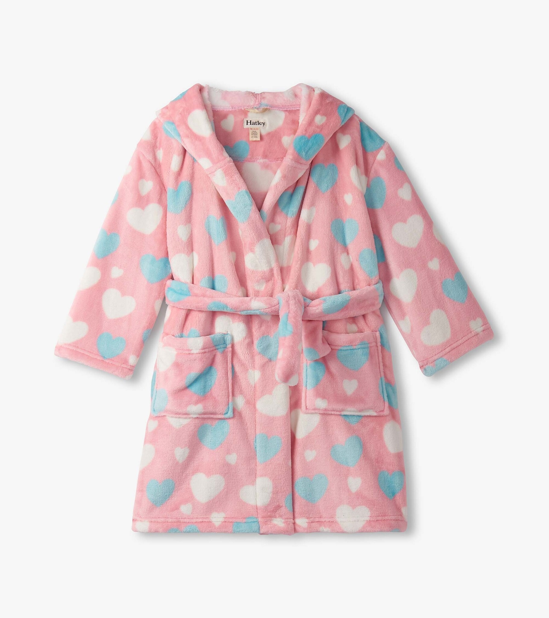 Hatley Hatley Big Hearts Fuzzy Fleece Robe
