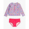 RuffleButts Rufflebutts Colorful Hearts Long Sleeve 2-piece Rashguard