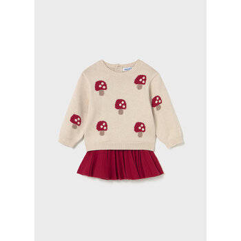 Mayoral Mayoral Mushroom Sweater & Skirt Set