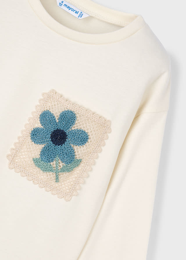 Mayoral Mayoral Flower Long Sleeve T-Shirt