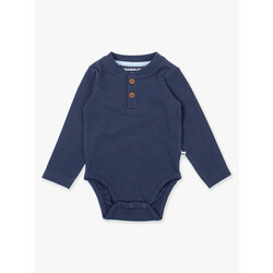 RuffleButts Rufflebutts Knit Long Sleeve 2-Button Henley Bodysuit