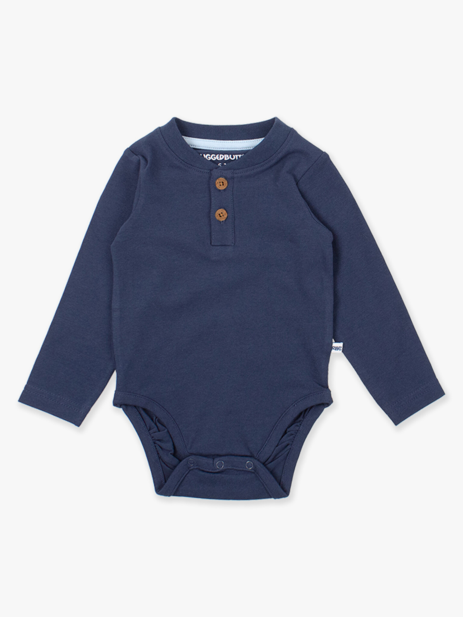 RuffleButts Rufflebutts Knit Long Sleeve 2-Button Henley Bodysuit