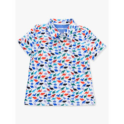 RuffleButts Rufflebutts Knit Short Sleeve Performance Polo