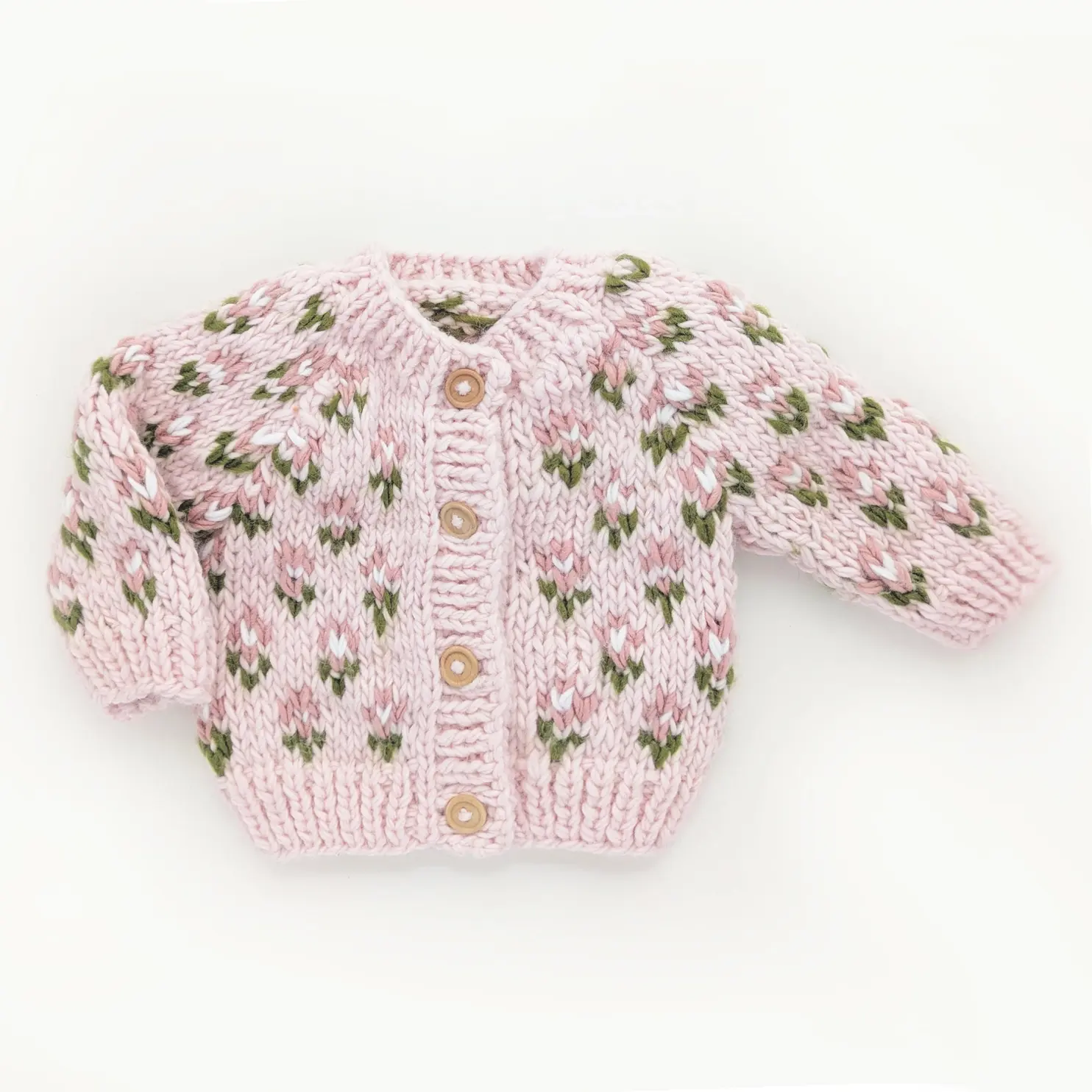 Huggalugs Huggalugs Bitty Blooms Blush Cardigan Sweater