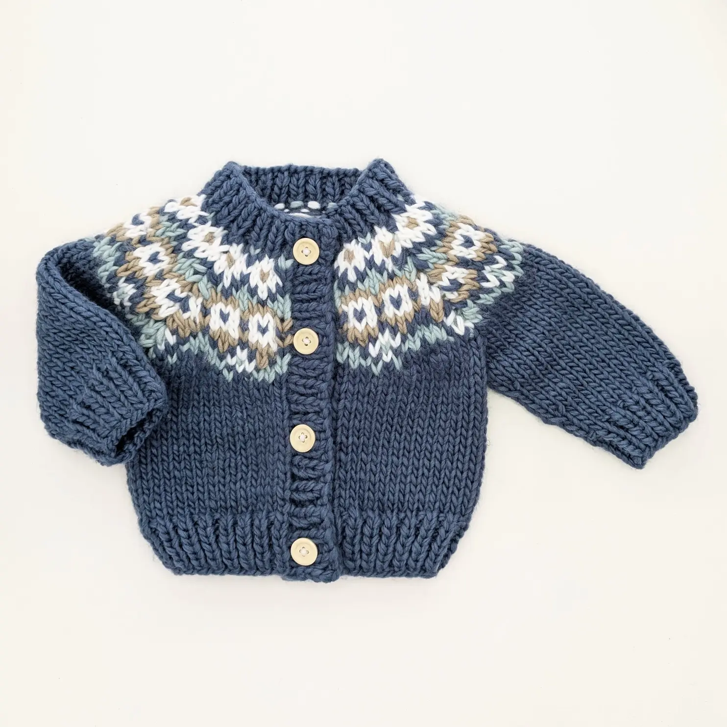 Huggalugs Huggalugs Fairisle Slate Cardigan Sweater