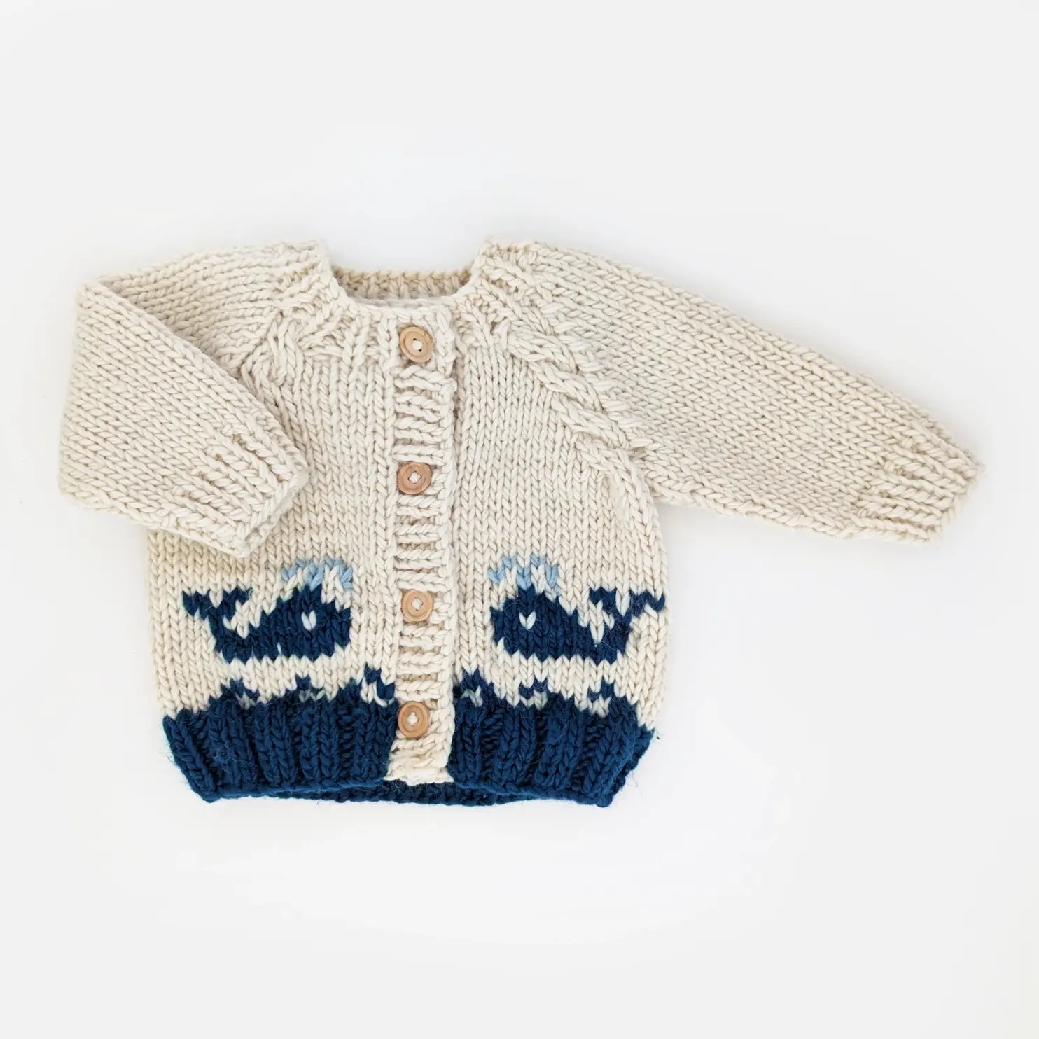 Huggalugs Huggalugs Whale Cardigan Sweater