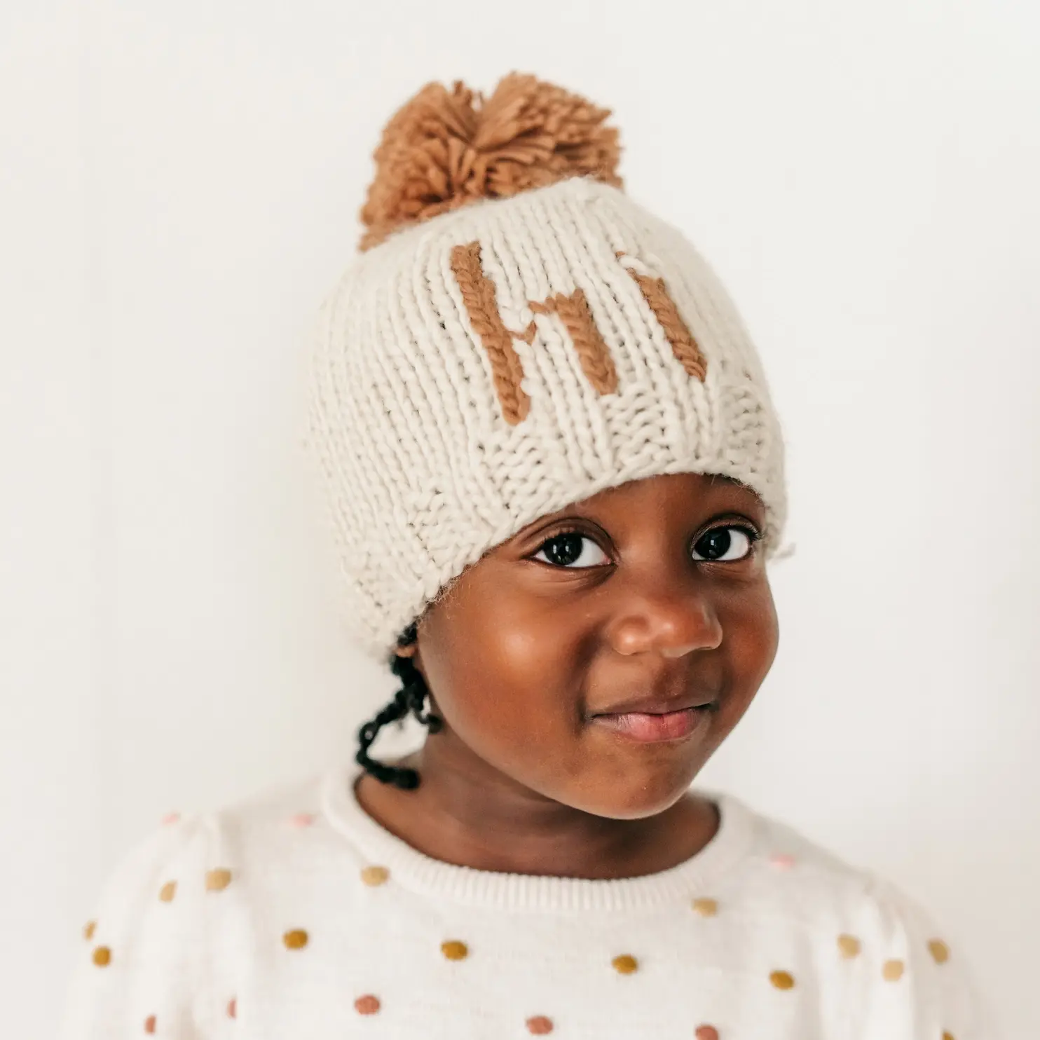 Huggalugs Huggalugs Hi Hand Knit Beanie Hat