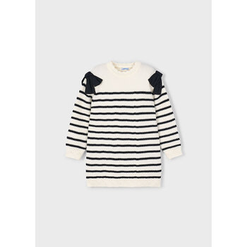 Mayoral Mayoral Bow Stripe Knit Dress