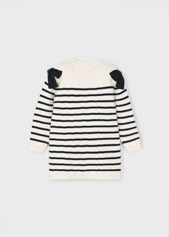 Mayoral Mayoral Bow Stripe Knit Dress