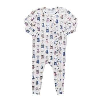 Pink Chicken Pink Chicken Ruffle Bamboo Romper