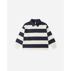 Rylee and Cru Rylee & Cru Navy Stripe Rugby Polo