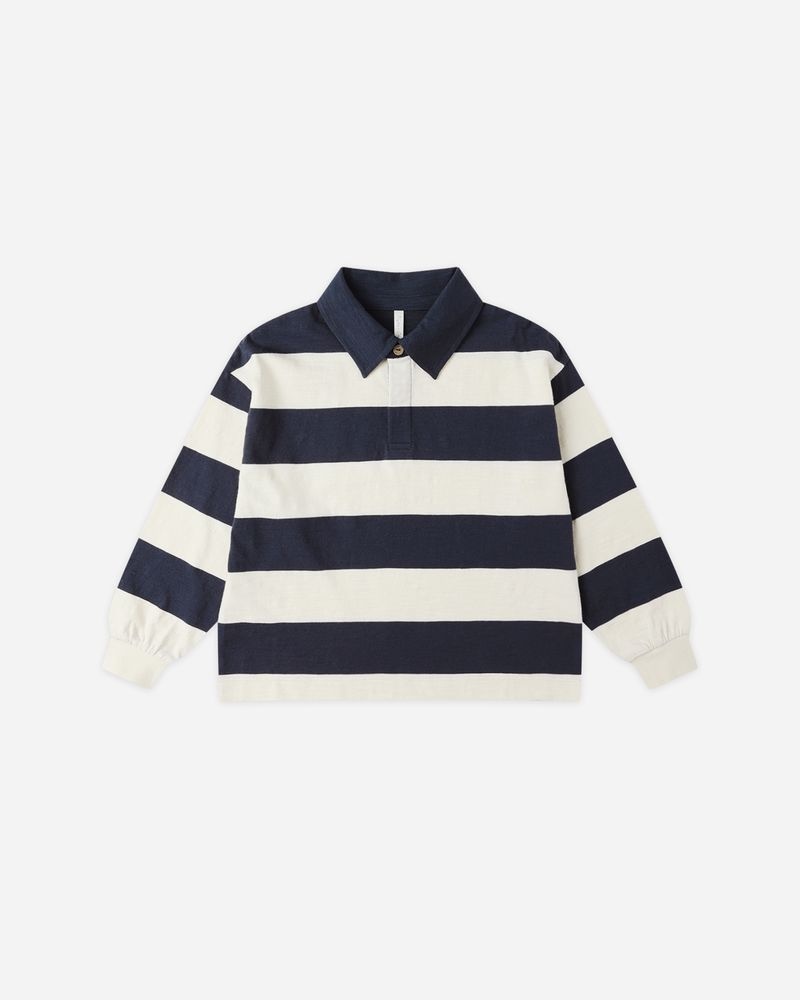 Rylee and Cru Rylee & Cru Navy Stripe Rugby Polo