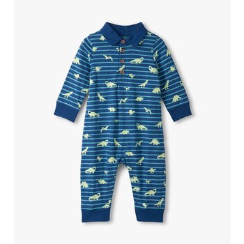 Hatley Hatley Glow in the Dark Mini Dino Polo Romper