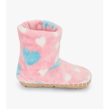 Hatley Hatley Big Hearts Fuzzy Fleece Slipper