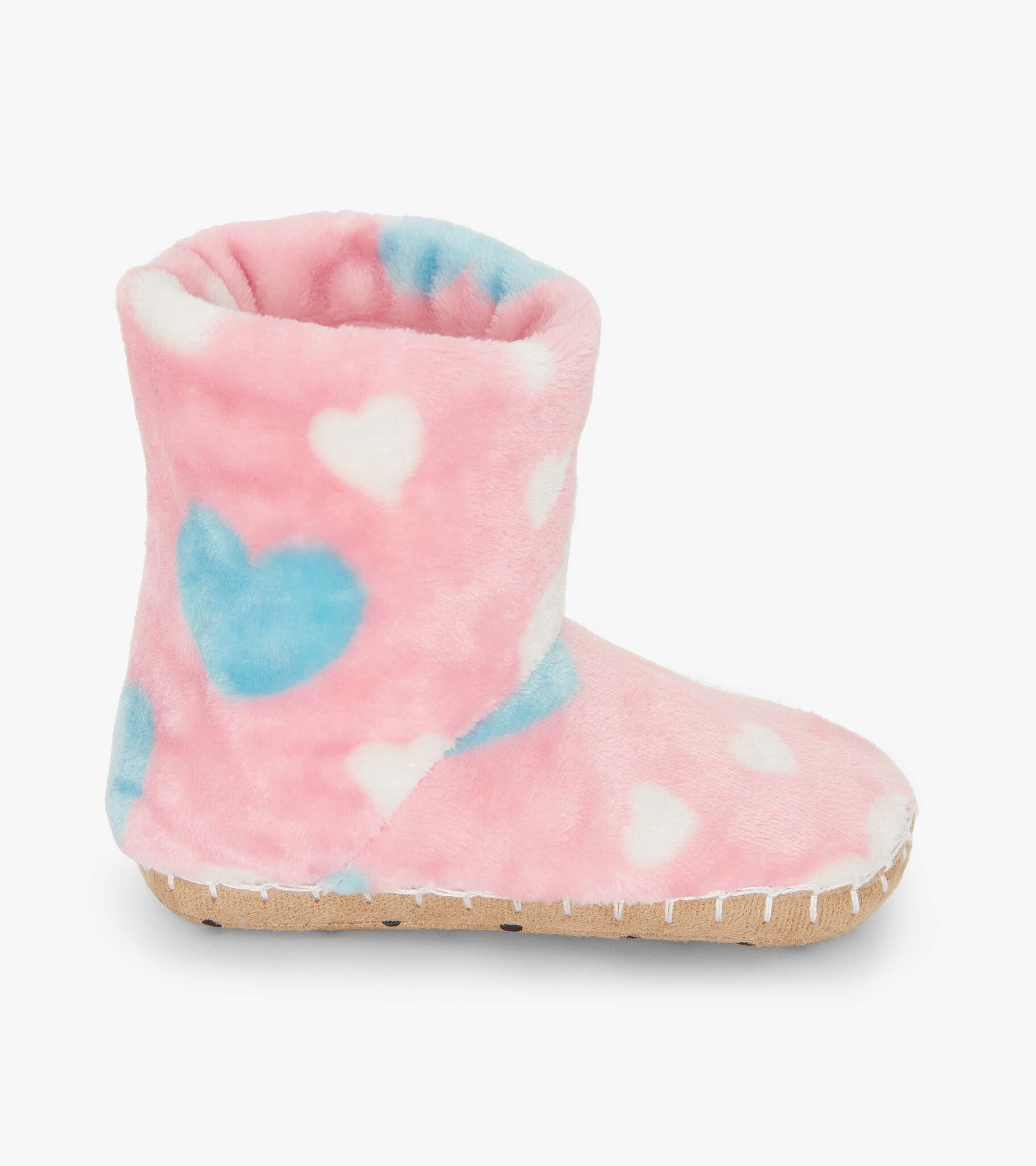 Hatley Hatley Big Hearts Fuzzy Fleece Slipper