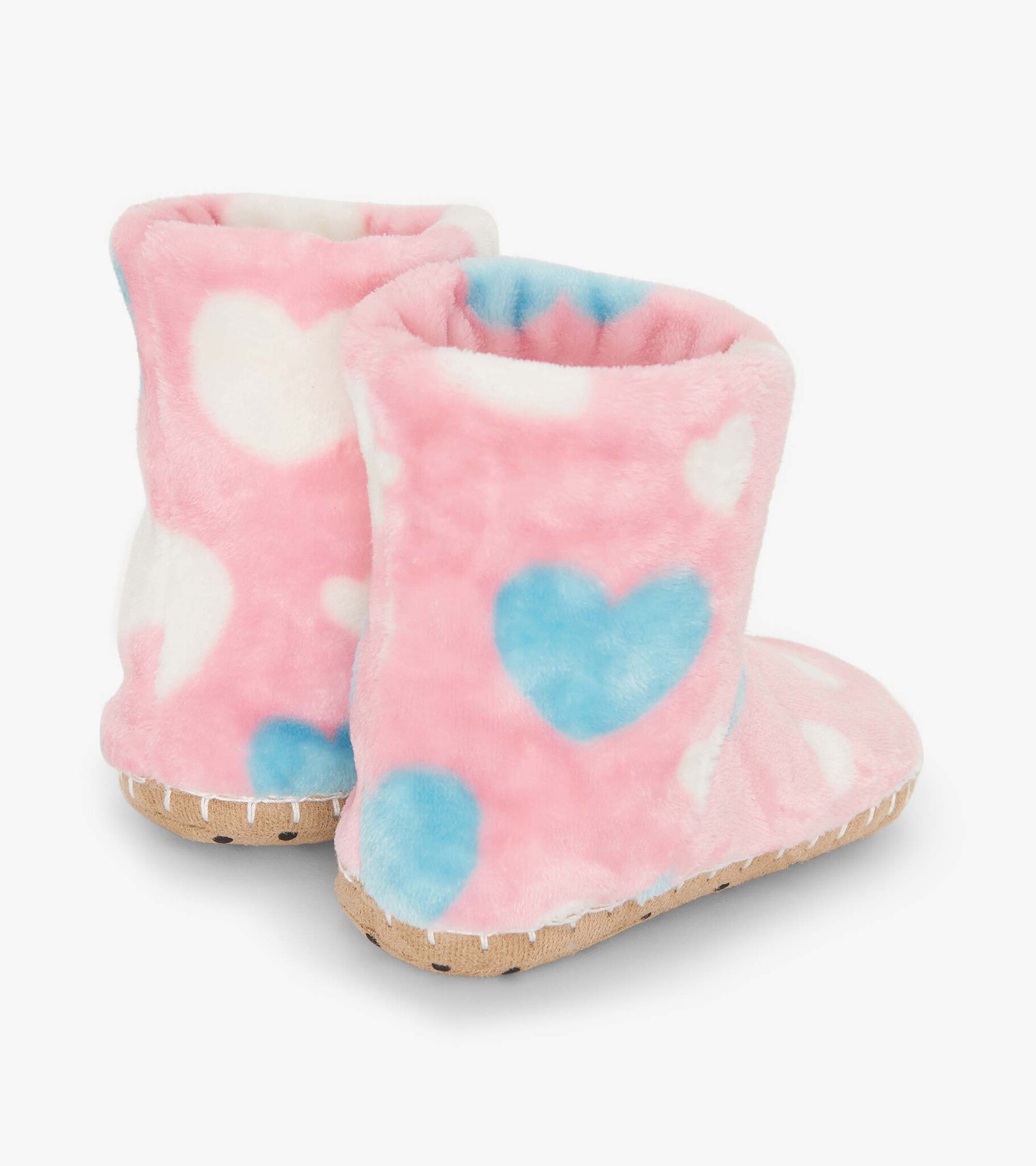 Hatley Hatley Big Hearts Fuzzy Fleece Slipper