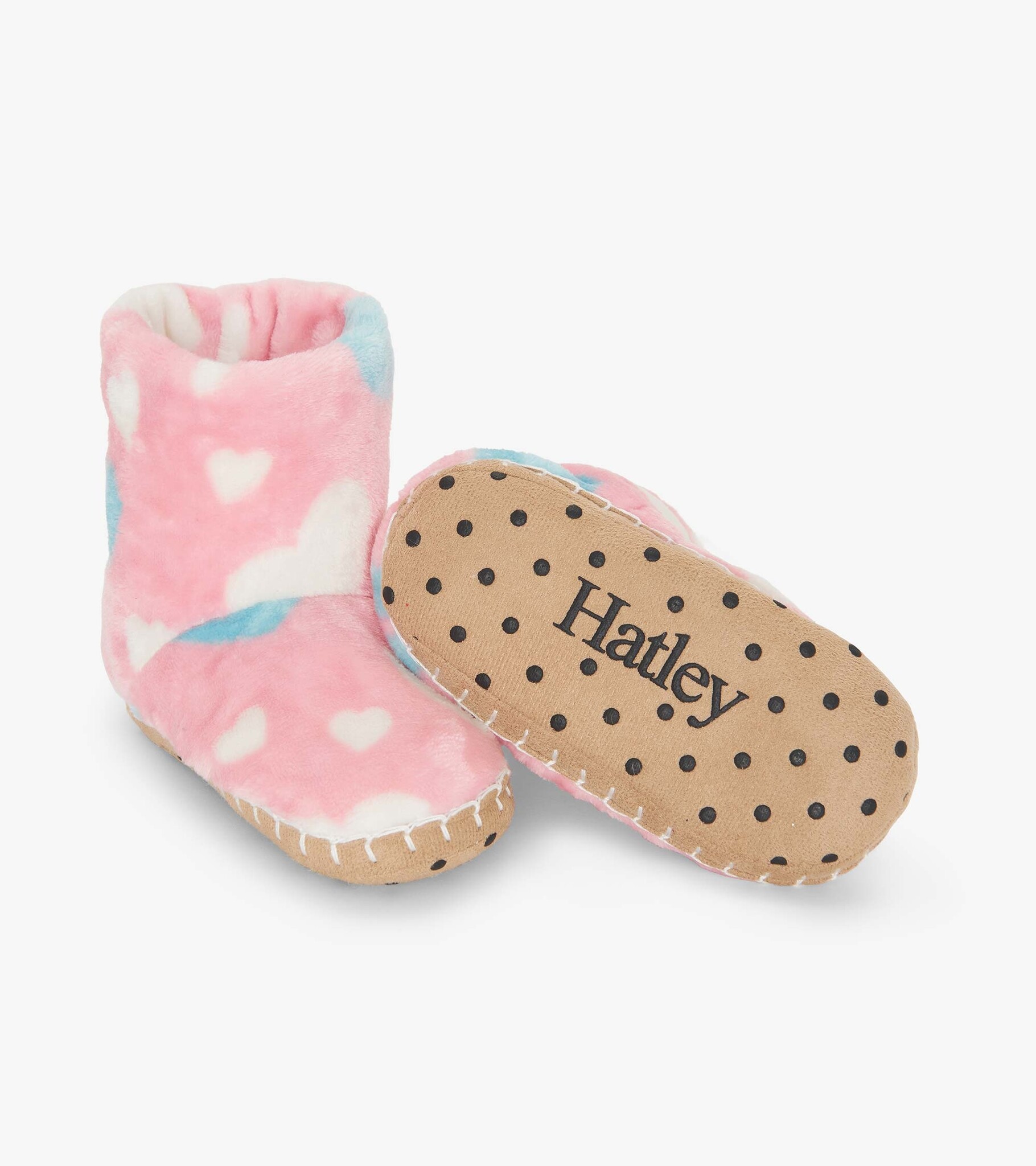 Hatley Hatley Big Hearts Fuzzy Fleece Slipper