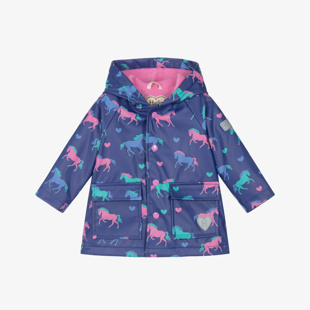 Hatley Hatley Hearts & Horses Snap Raincoat