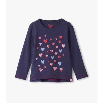 Hatley Hatley Falling Hearts Long Sleeve Tee