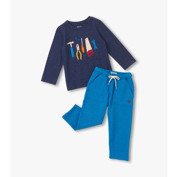 Hatley Hatley Tool Tee & Pull on Pant Set
