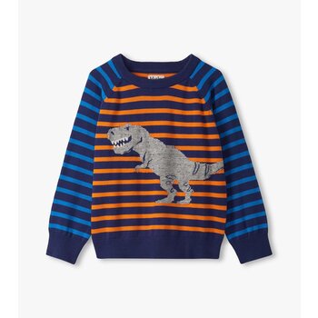 Hatley Hatley Dino Mixed Stripes Raglan Sweater