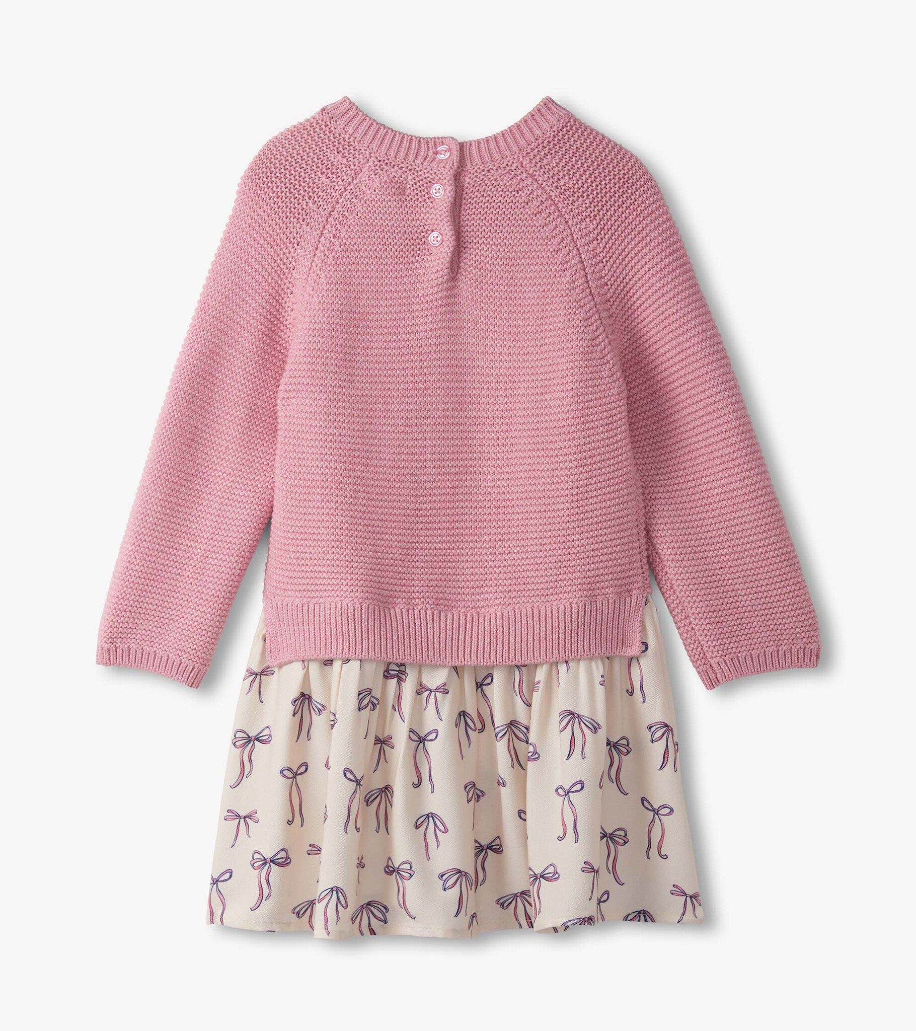 Hatley Hatley Painterly Bows Mixed Media Sweater Dress