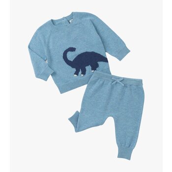 Hatley Hatley Dinosaur Pull on Sweater Set