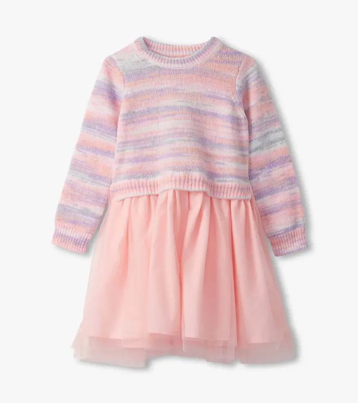 Hatley Hatley Pastel Rainbow Fuzzy Mixed Dress