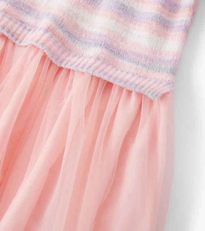 Hatley Hatley Pastel Rainbow Fuzzy Mixed Dress