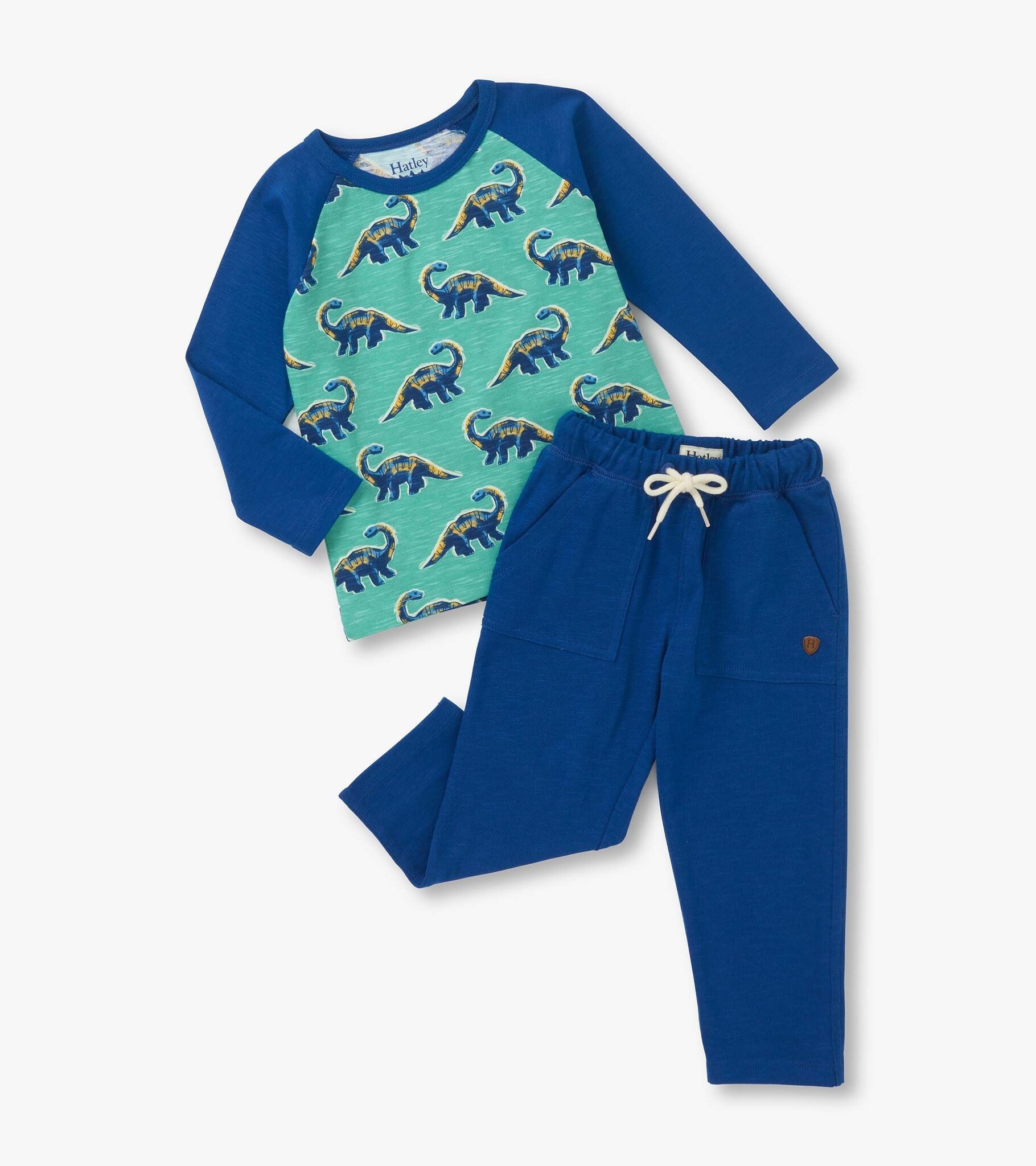 Hatley Hatley Bronto Glo Raglan Tee & Pull on Pant Set