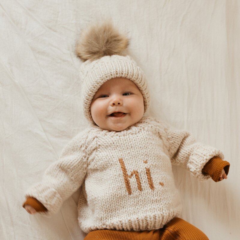 Huggalugs Huggalugs Hi Crew Neck Sweater Pecan