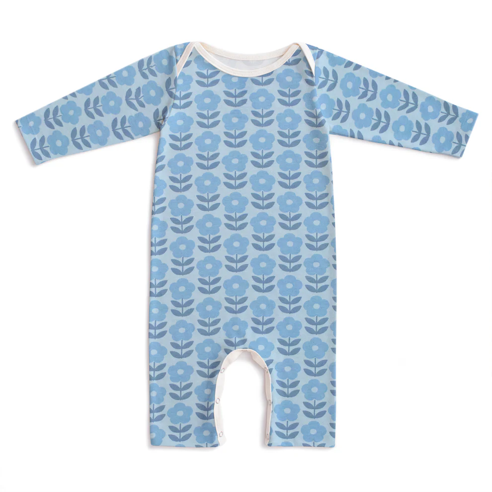 Winter Water Factory Winter Water Factory  Long-Sleeve Romper - Danish Flowers