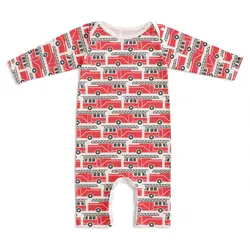 Winter Water Factory Winter Water Factory  Long-Sleeve Romper - Firetrucks