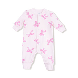 Angel Dear Angel Dear Pretty Bows French Terry Romper
