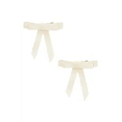 Project 6 Kids Grosgrain Bow Clip Set (2) - Ivory