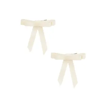 Project 6 Kids Grosgrain Bow Clip Set (2) - Ivory