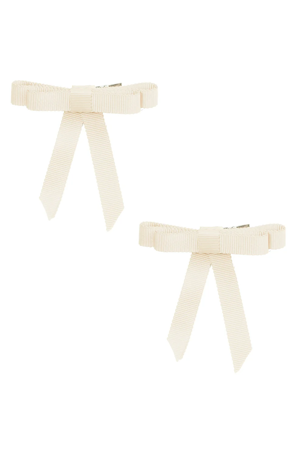 Project 6 Kids Grosgrain Bow Clip Set (2) - Ivory