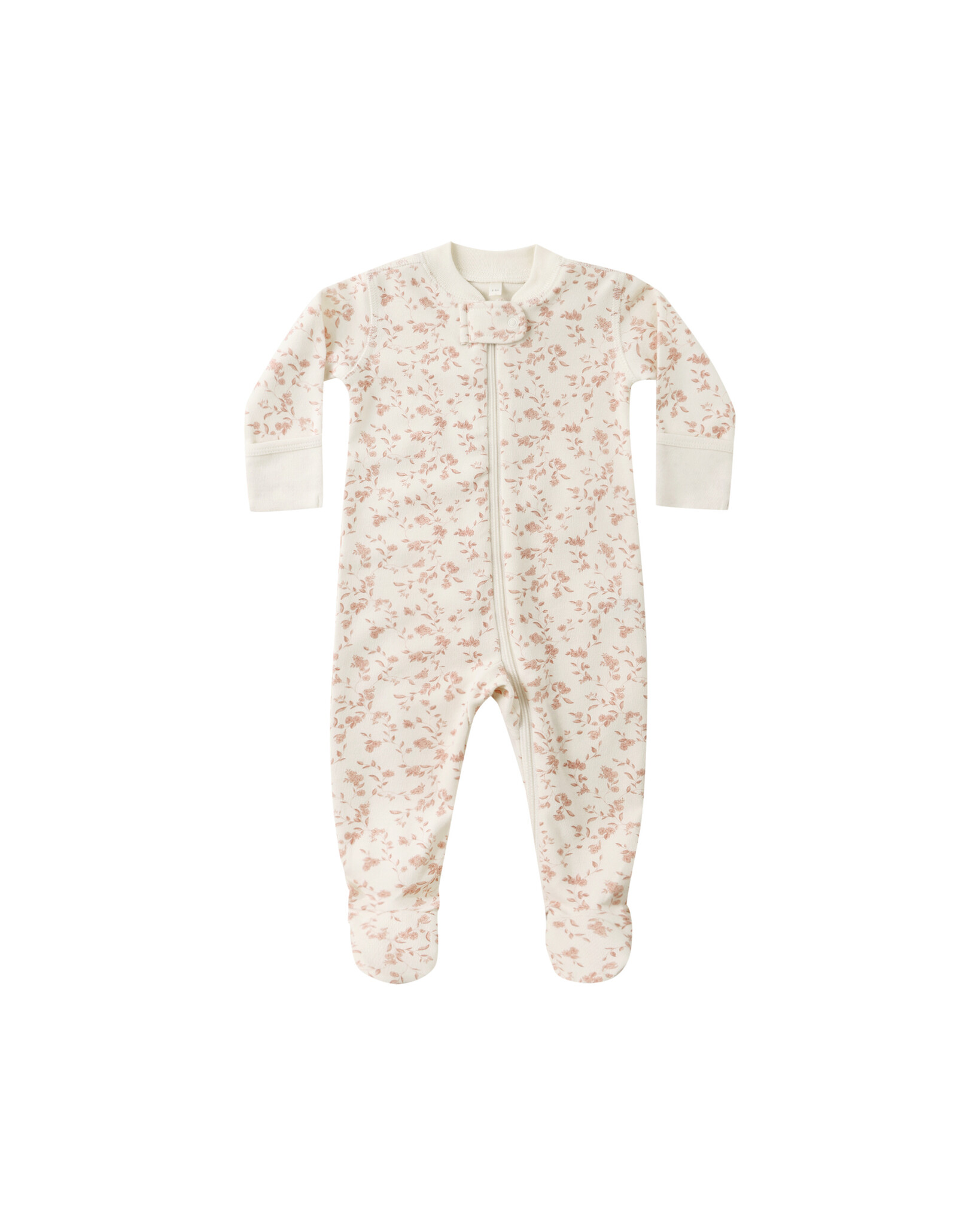 Quincy Mae Quincy Mae French Garden Zip Long Sleeve Footie