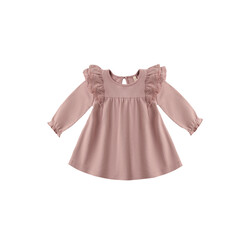 Quincy Mae Quincy Mae Rose Long Sleeve Flutter Dress