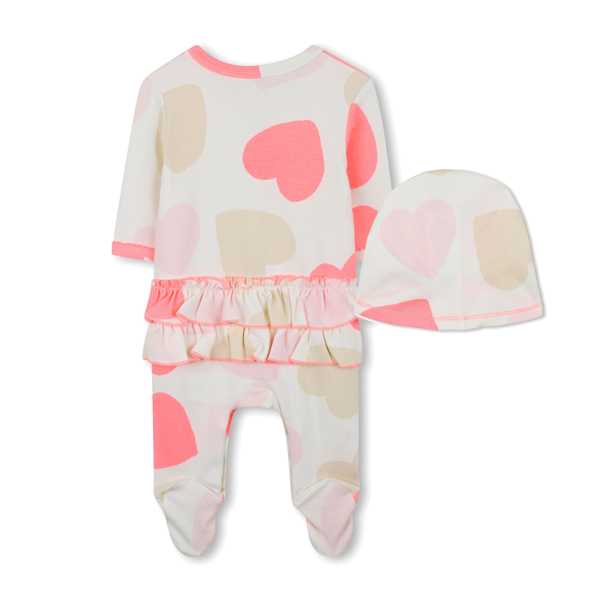Billieblush Billieblush Heart Print Footie with Cap