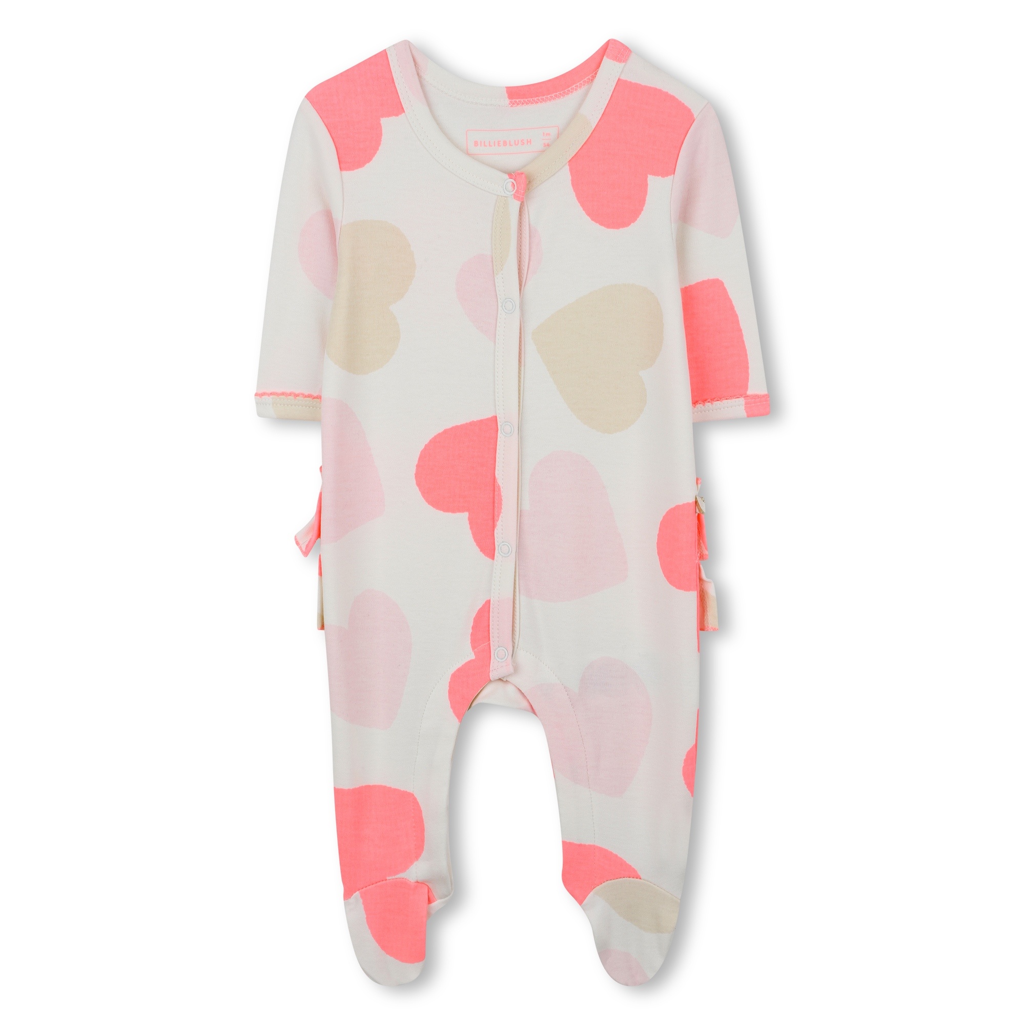 Billieblush Billieblush Heart Print Footie with Cap