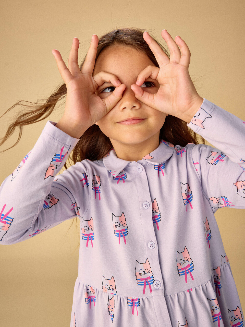 Tea Collection Tea Collared Long Sleeve Shirtdress