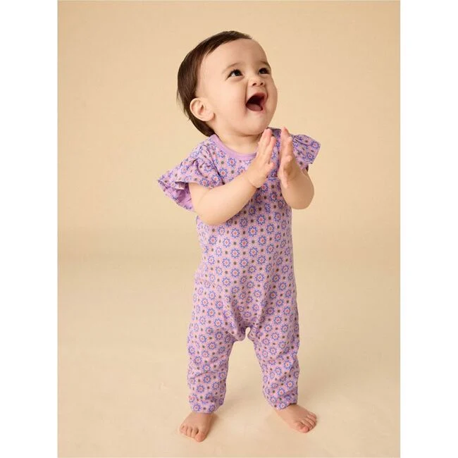 Tea Collection Tea Ruffle Shoulder Baby Romper