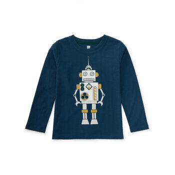 Tea Collection Tea Metallic Robot Graphic Tee