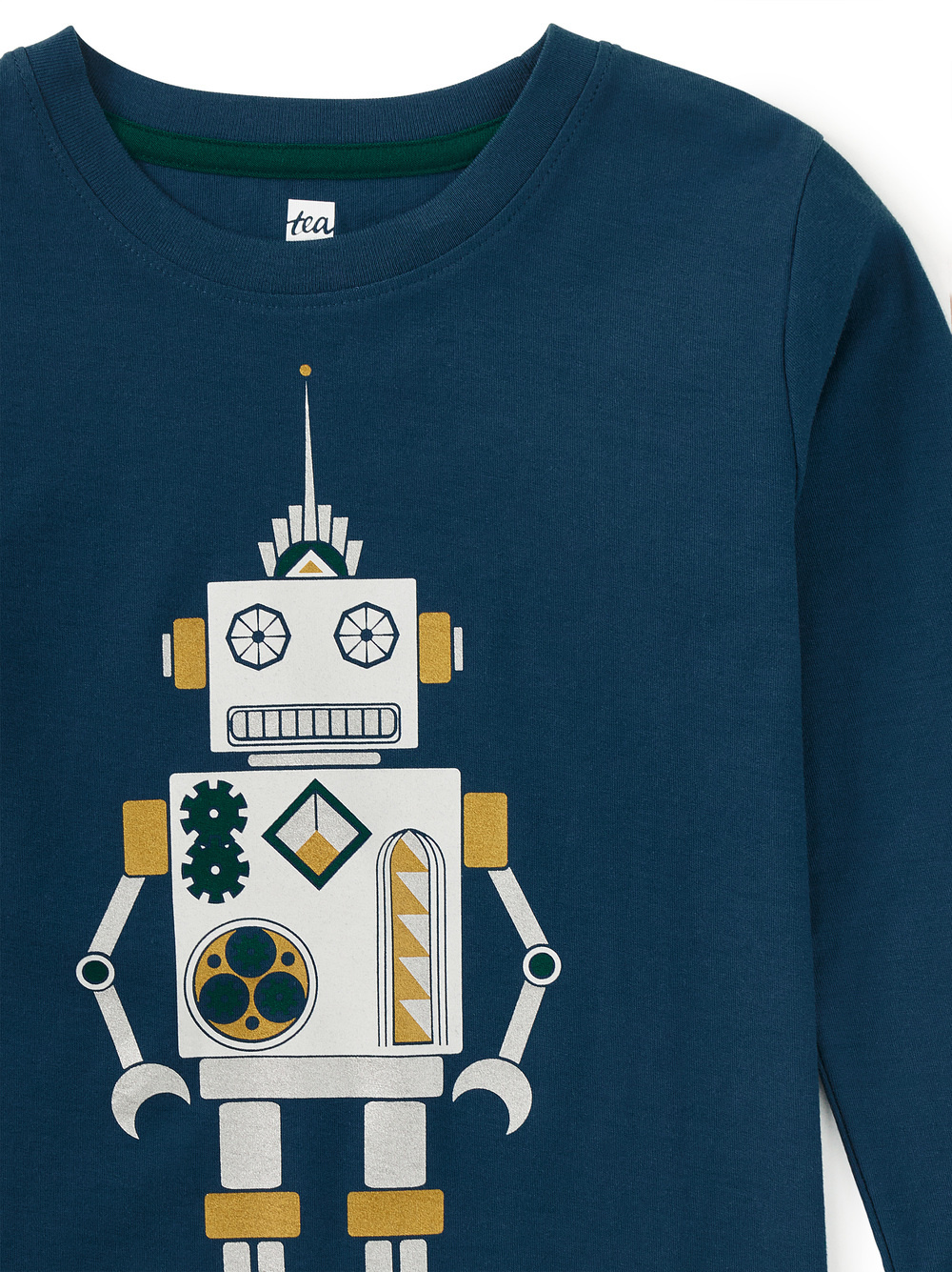 Tea Collection Tea Metallic Robot Graphic Tee