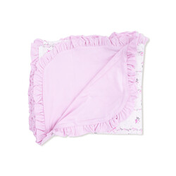 Angel Dear Angel Dear Dainty Buds & Bows Stripe Ruffle Blanket